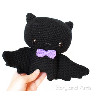 PATTERN: Cuddle-Sized Bat Amigurumi, Crocheted Bat Pattern, Bat Toy Tutorial, PDF Crochet Pattern, Halloween image 3