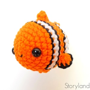 PATTERN:  Baby Clownfish Amigurumi, Crocheted Fish Pattern, Clownfish Toy Tutorial, PDF Crochet Pattern