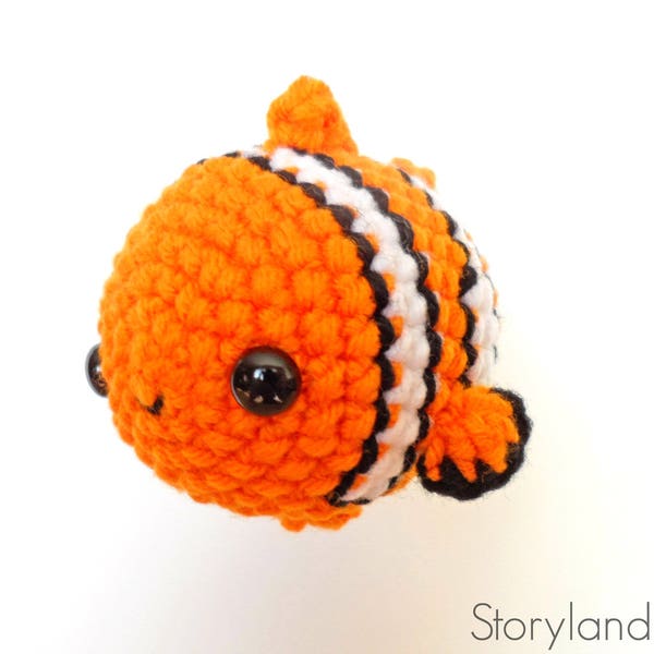 PATTERN:  Baby Clownfish Amigurumi, Crocheted Fish Pattern, Clownfish Toy Tutorial, PDF Crochet Pattern