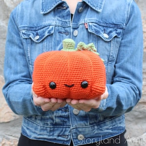 PATTERN: Cuddle-Sized Pumpkin Amigurumi, Crocheted Pumpkin Pattern, Pumpkin Toy Tutorial, PDF Crochet Pattern, Halloween, Thanksgiving