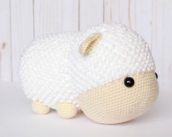 PATTERN: Cuddle-Sized Lamb Amigurumi, Crocheted Sheep Pattern, Farm Animal Toy Tutorial, PDF Crochet Pattern