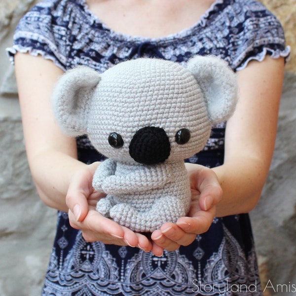 MODÈLE : Amigurumi d'ours Koala de taille câlin, motif de koala au crochet, tutoriel de jouet de koala, modèle de crochet PDF