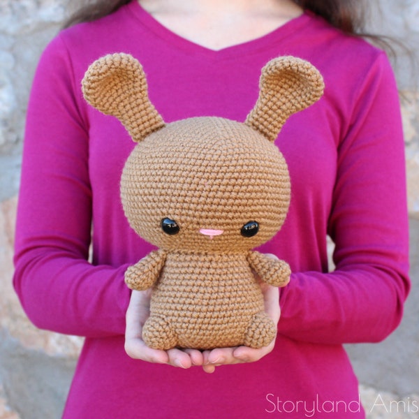 PATTERN: Cuddle-Sized Bunny Rabbit Amigurumi, Crocheted Bunny Pattern, Rabbit Toy Tutorial, PDF Crochet Pattern, Chinese New Year