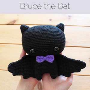 PATTERN: Cuddle-Sized Bat Amigurumi, Crocheted Bat Pattern, Bat Toy Tutorial, PDF Crochet Pattern, Halloween image 7