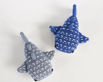 Patrón de crochet de tiburón ballena amigurumi en PDF
