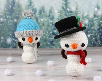 PATTERN: Frostbert the Snowman Amigurumi, Crocheted Winter Pattern, Christmas, Holiday Toy Tutorial, PDF Crochet Pattern