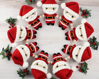 PATTERN: Mini Santa Claus Amigurumi, Crocheted St. Nick Pattern, Winter, Holiday Toy Tutorial, PDF Crochet Pattern