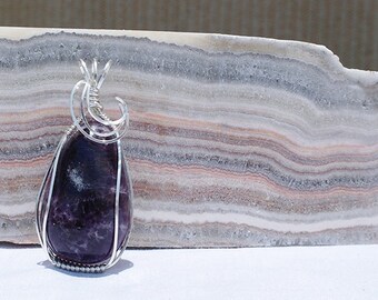 Amethyst Wire Wrapped Pendant  - Meditation