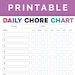 Daily Chore Chart - Printable PDF - Etsy