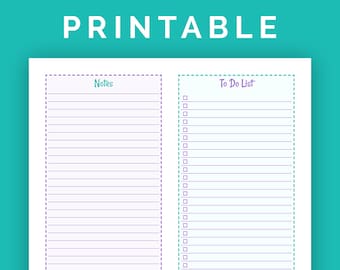 Notes and To Do Lists - Printable PDF