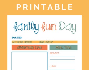 Family Fun Day Itinerary - Printable PDF