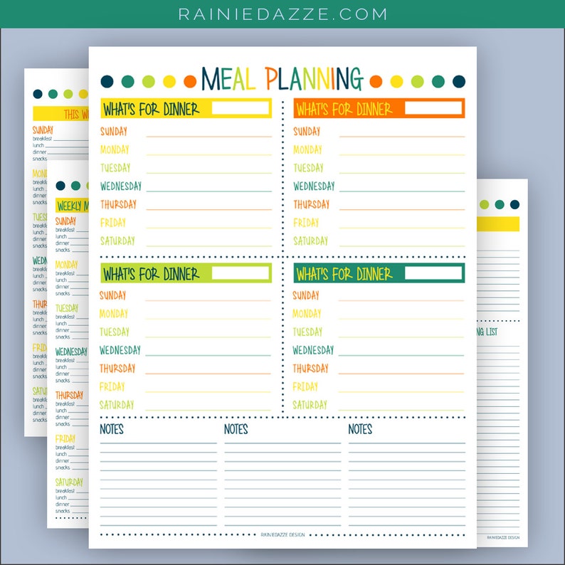 Meal Planning Kit Printable PDF 4 pages image 3