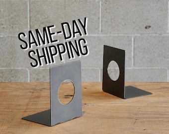 Modern Metal Book & Record Ends.