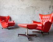 Pair of G-Plan Wingback Lounge Chairs