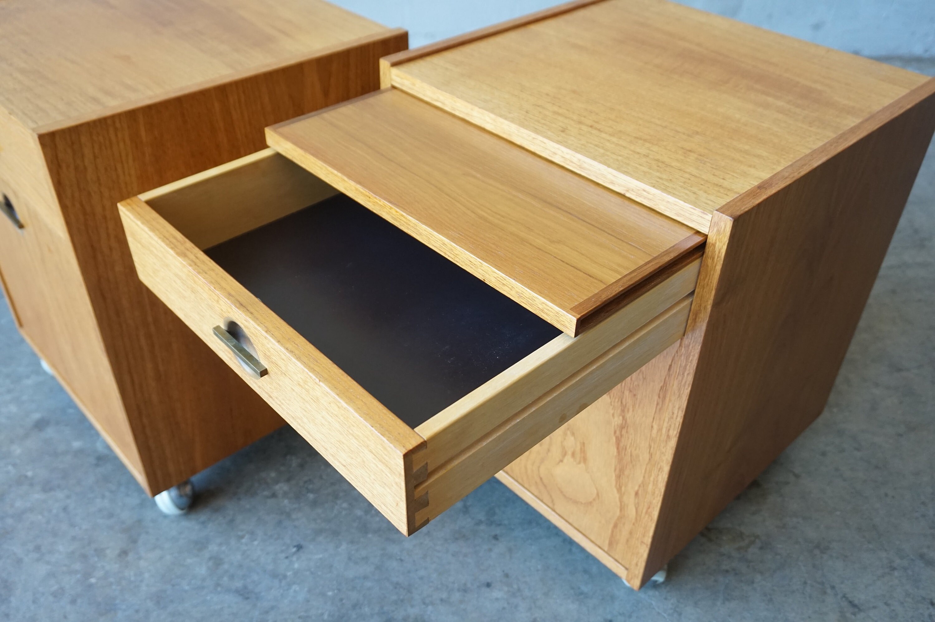 Danish Teak Cube End Tables