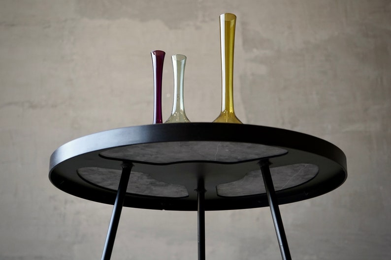 Royere Styled Marble & Steel Side Table image 6