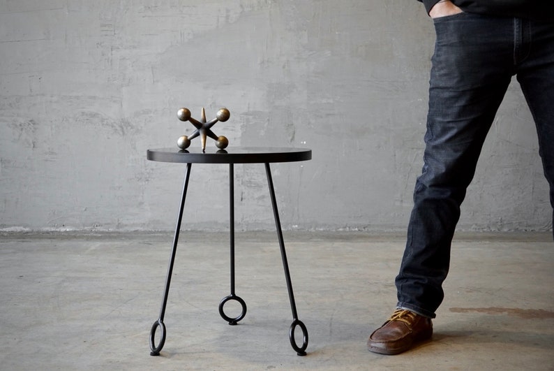 Royere Styled Marble & Steel Side Table image 2