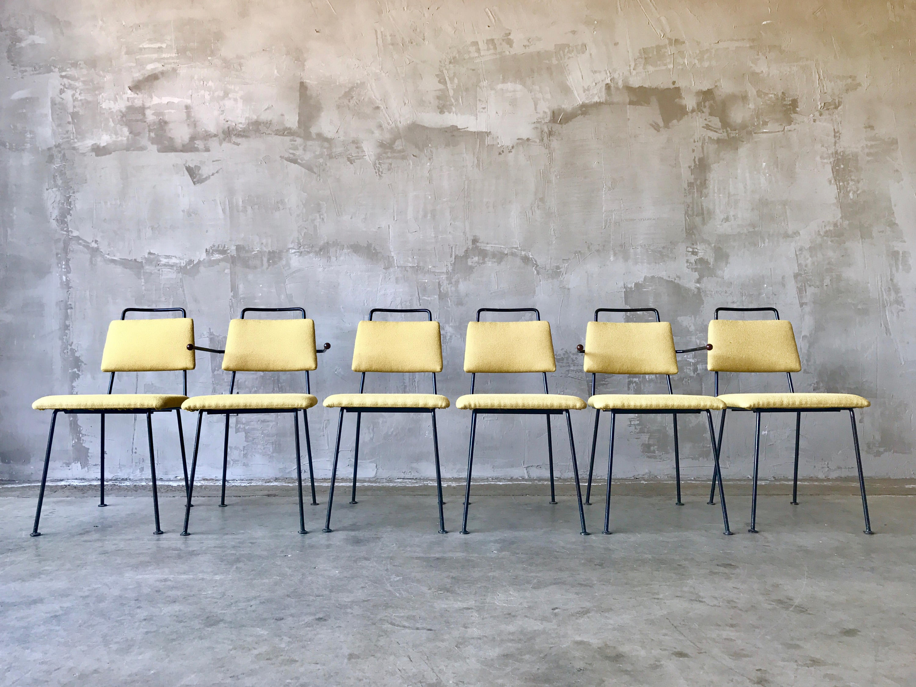 6 Iron Dining Chairs.