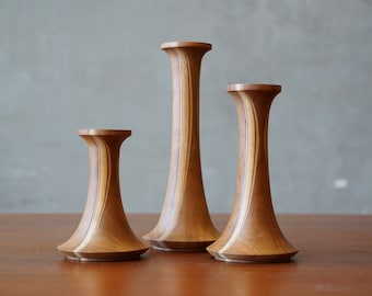 Trio of Studio-Made Graduated Candlestick Holders