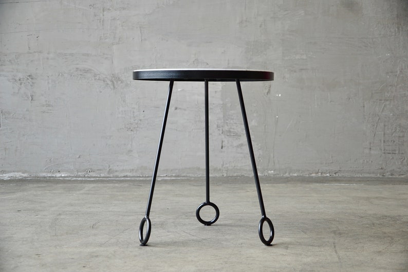 Royere Styled Marble & Steel Side Table image 8