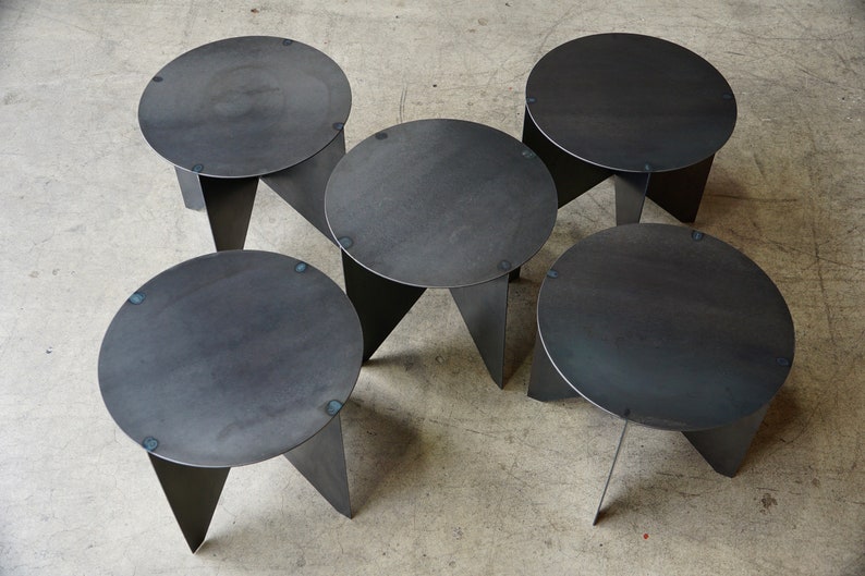 Modernist Steel Side Table/Plant Stand imagem 5