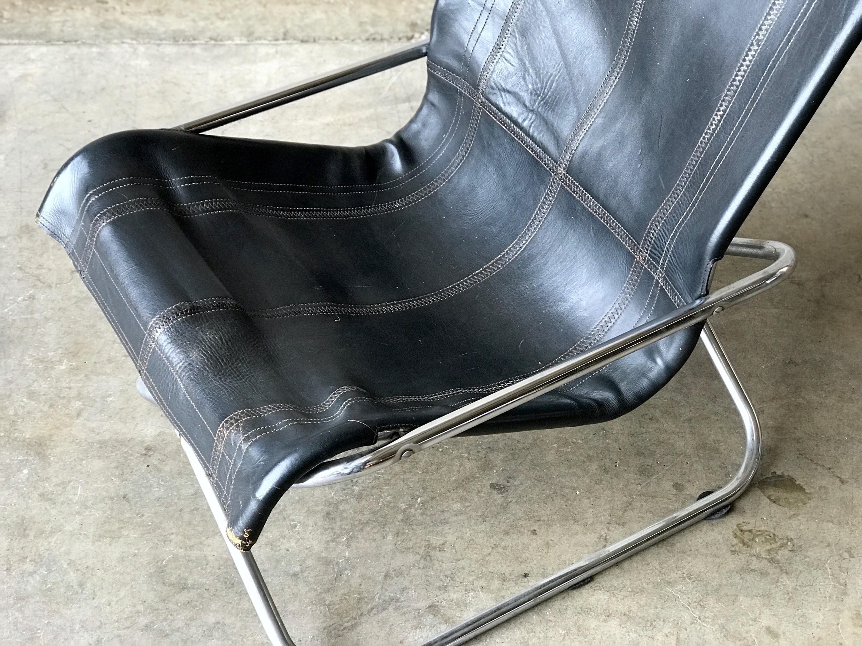 Leather 'Ny' Sling Chair.
