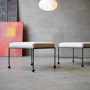 Iron & Leather Stools/Ottomans