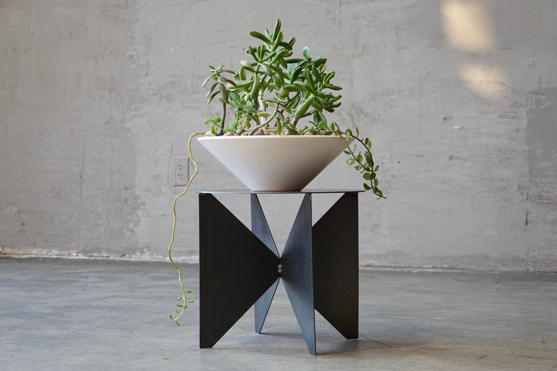 Modernist Steel Side Table/Plant Stand imagem 10