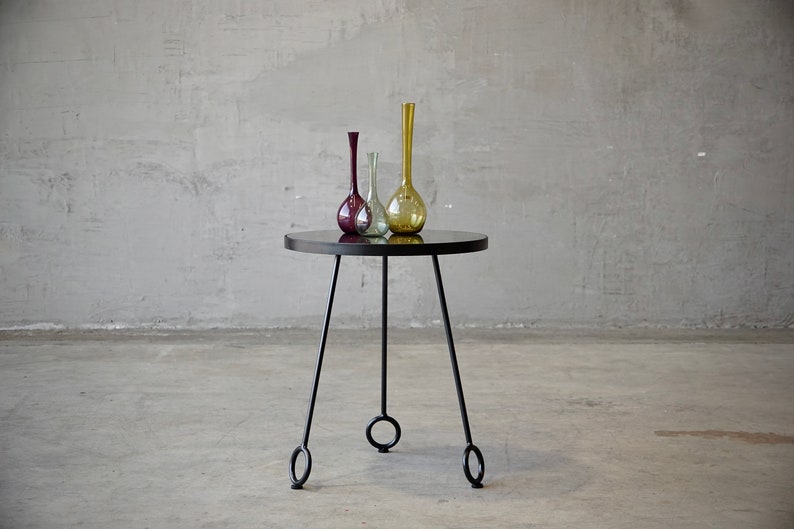 Royere Styled Marble & Steel Side Table image 5