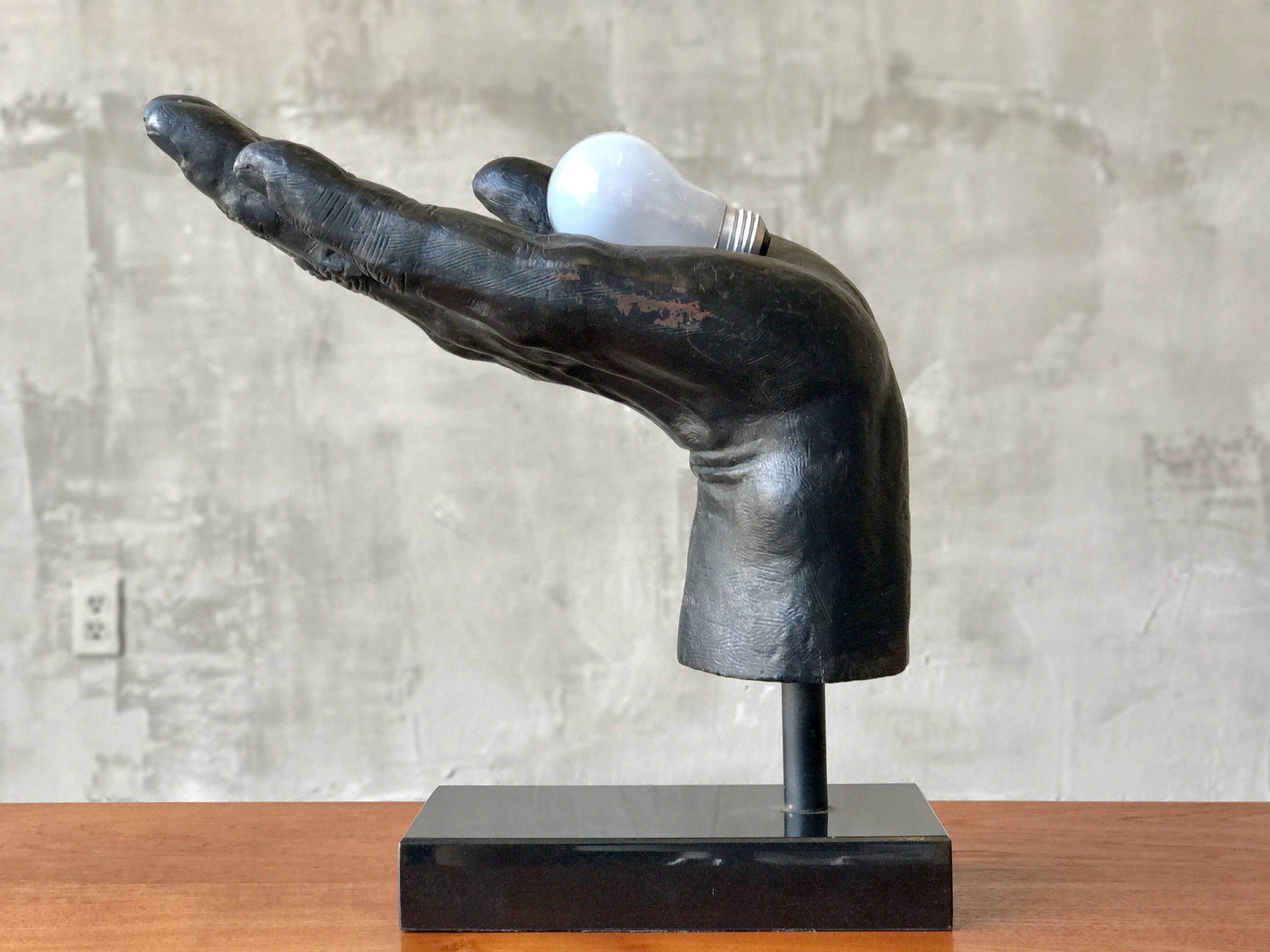 Large Cast Iron Hand Sculpture.