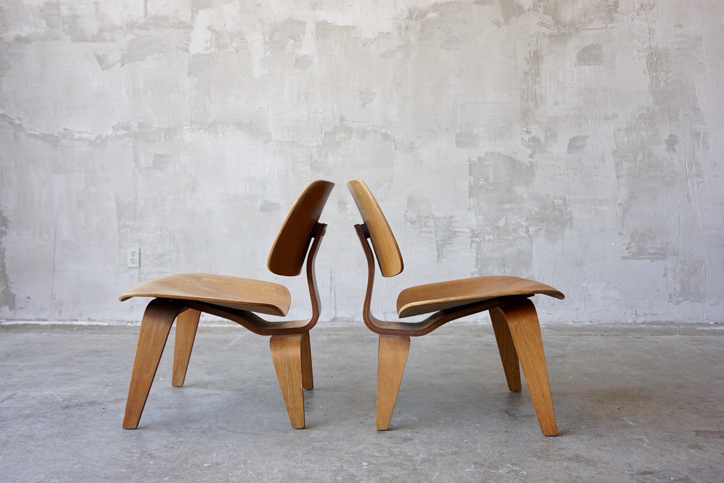 Early Pair of Eames 'LCW' Chairs
