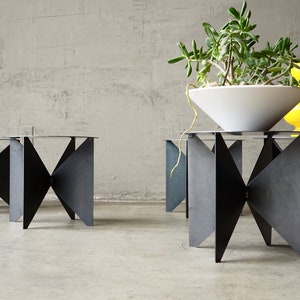 Modernist Steel Side Table/Plant Stand image 4