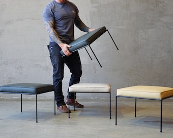 Customizable | Fabric or Leather | Stool | Ottoman |