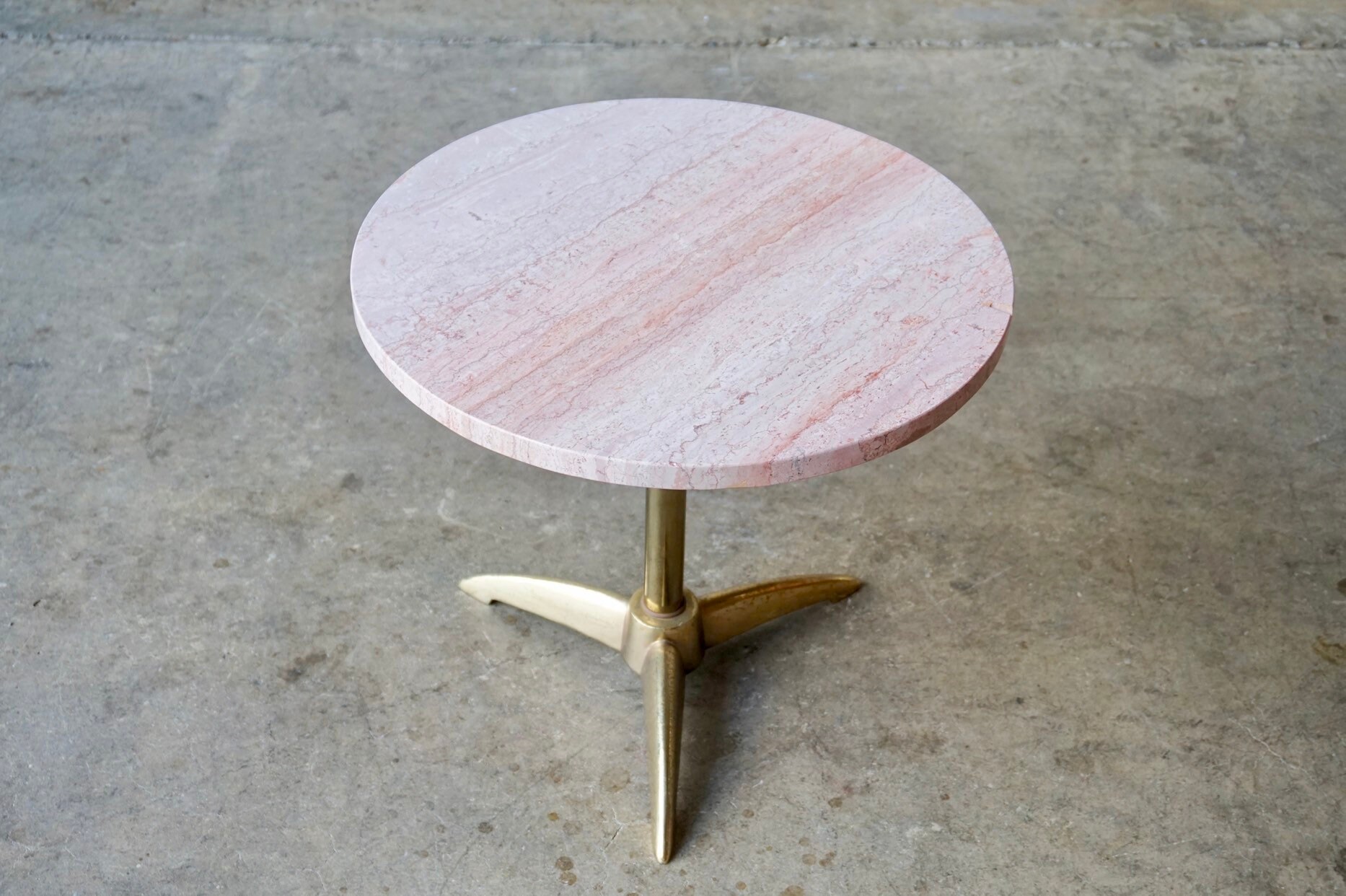 Marble And Brass Occasional Table