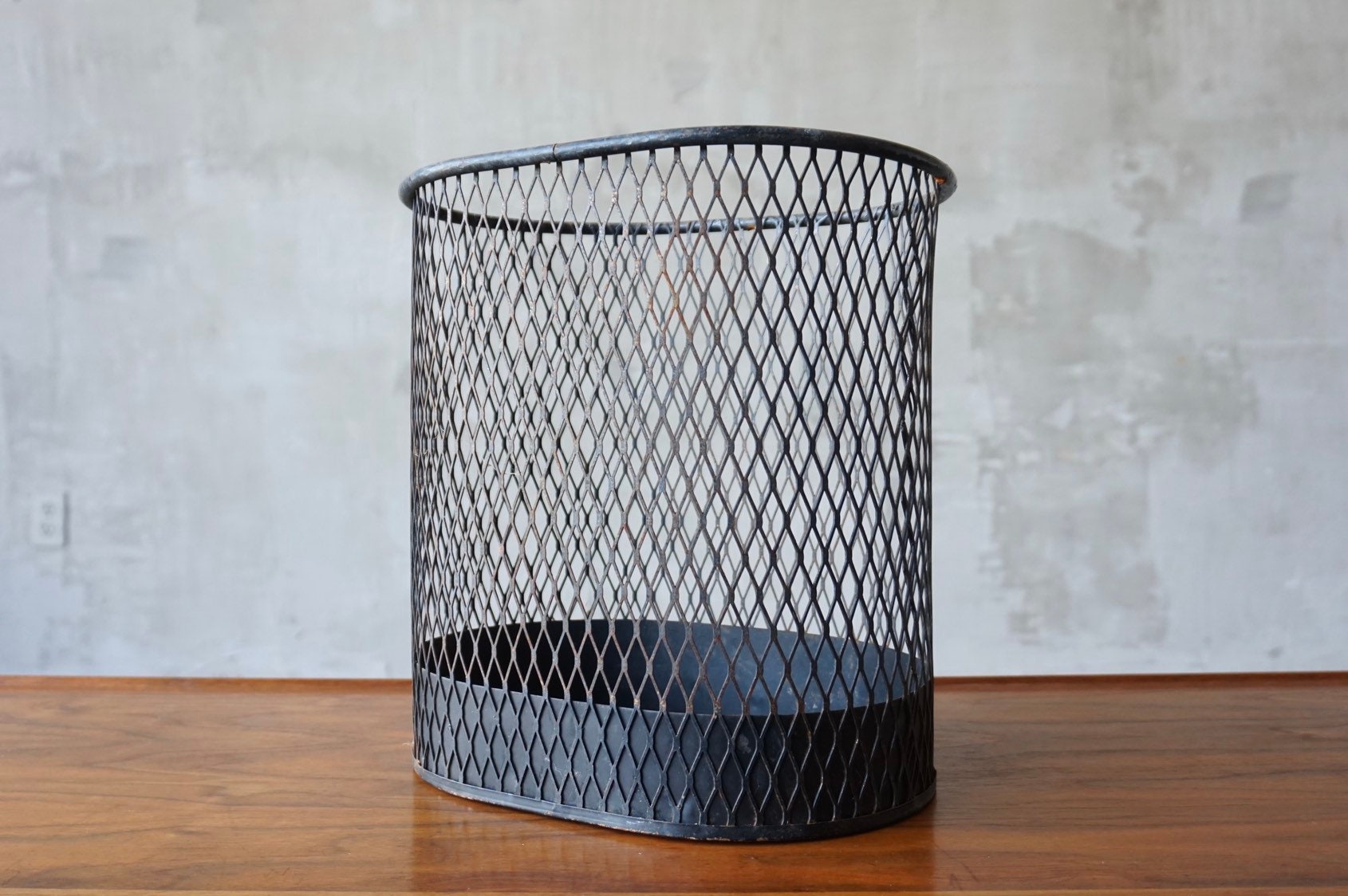Expanded Steel Waste Basket.