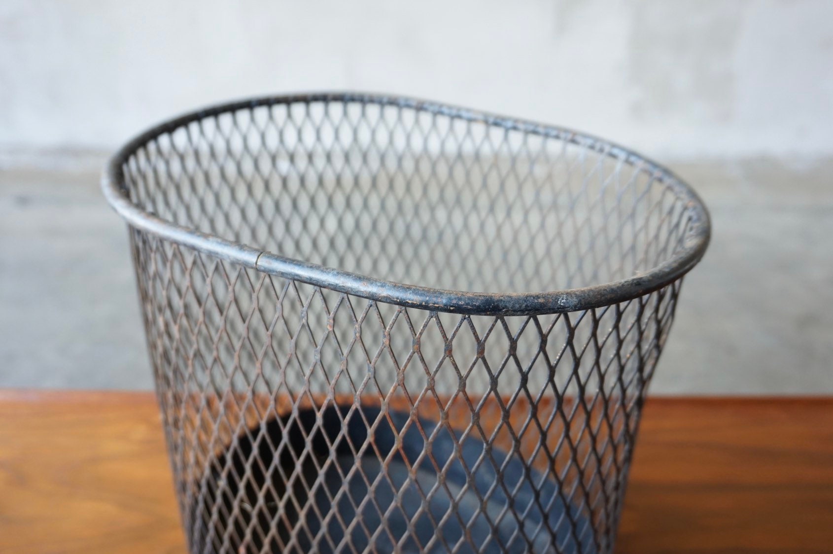 Expanded Steel Waste Basket.