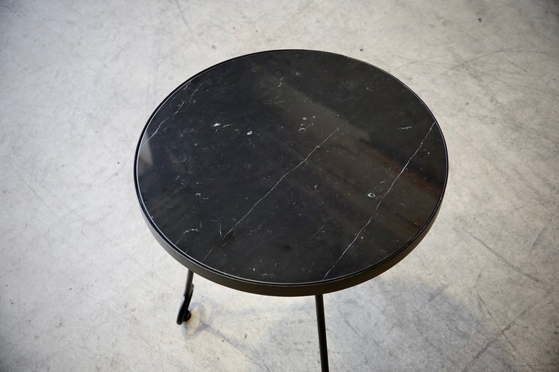 Royere Styled Marble & Steel Side Table image 3