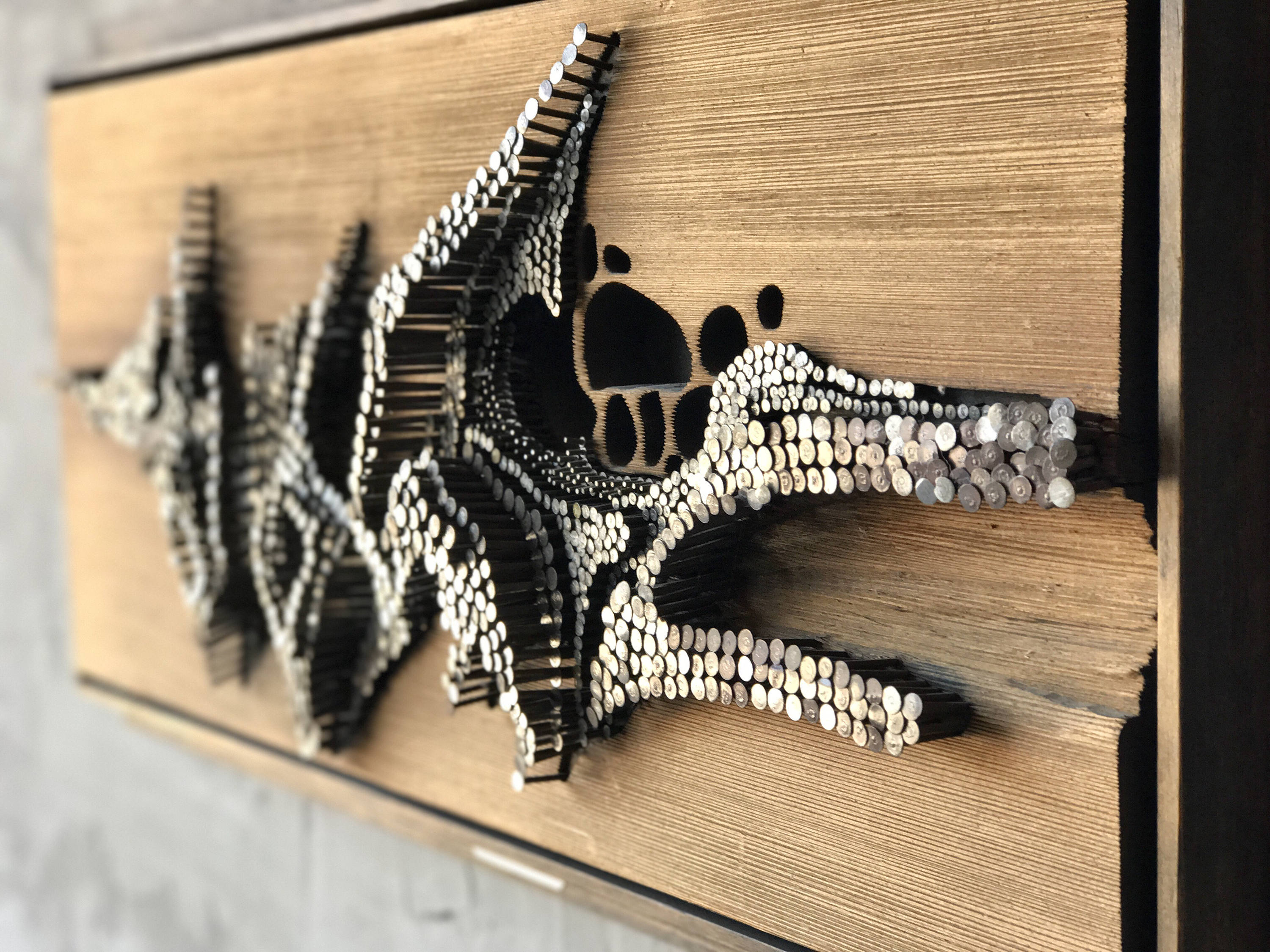 Carved Wood & Nail Art.