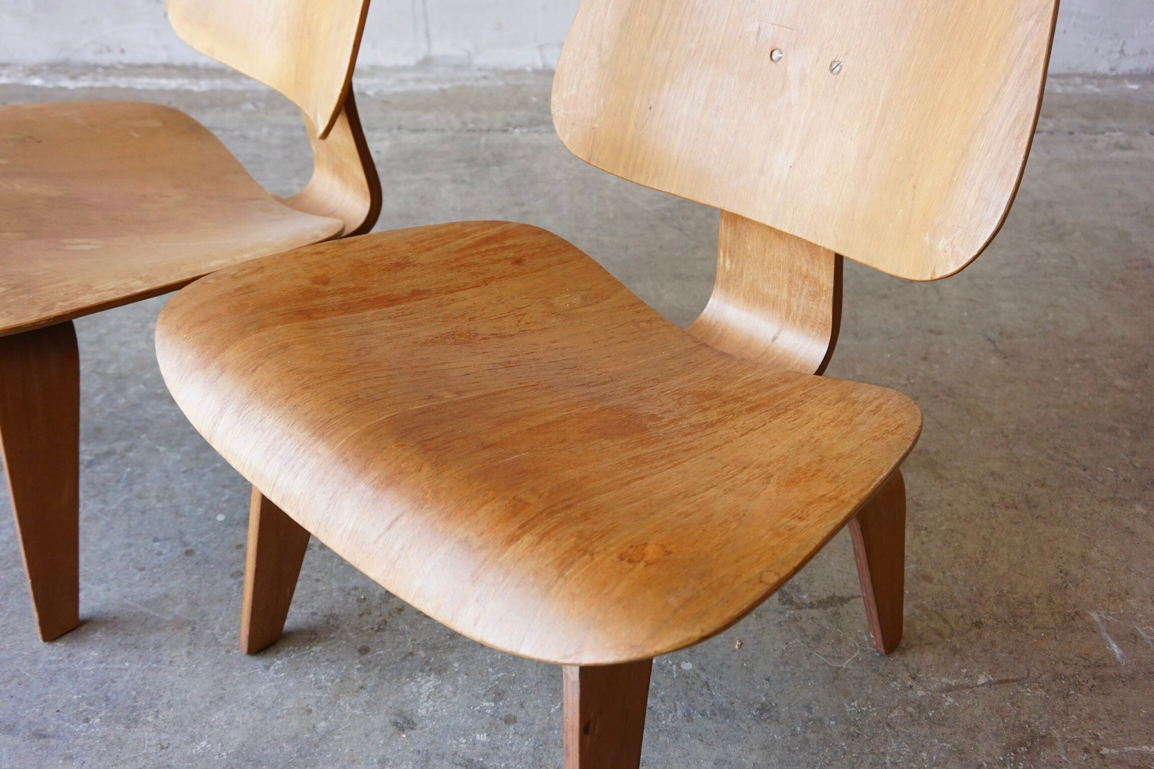 Early Pair of Eames 'LCW' Chairs