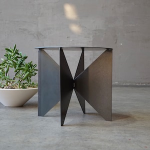 Modernist Steel Side Table/Plant Stand imagem 9