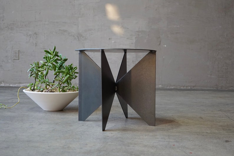 Modernist Steel Side Table/Plant Stand imagem 9