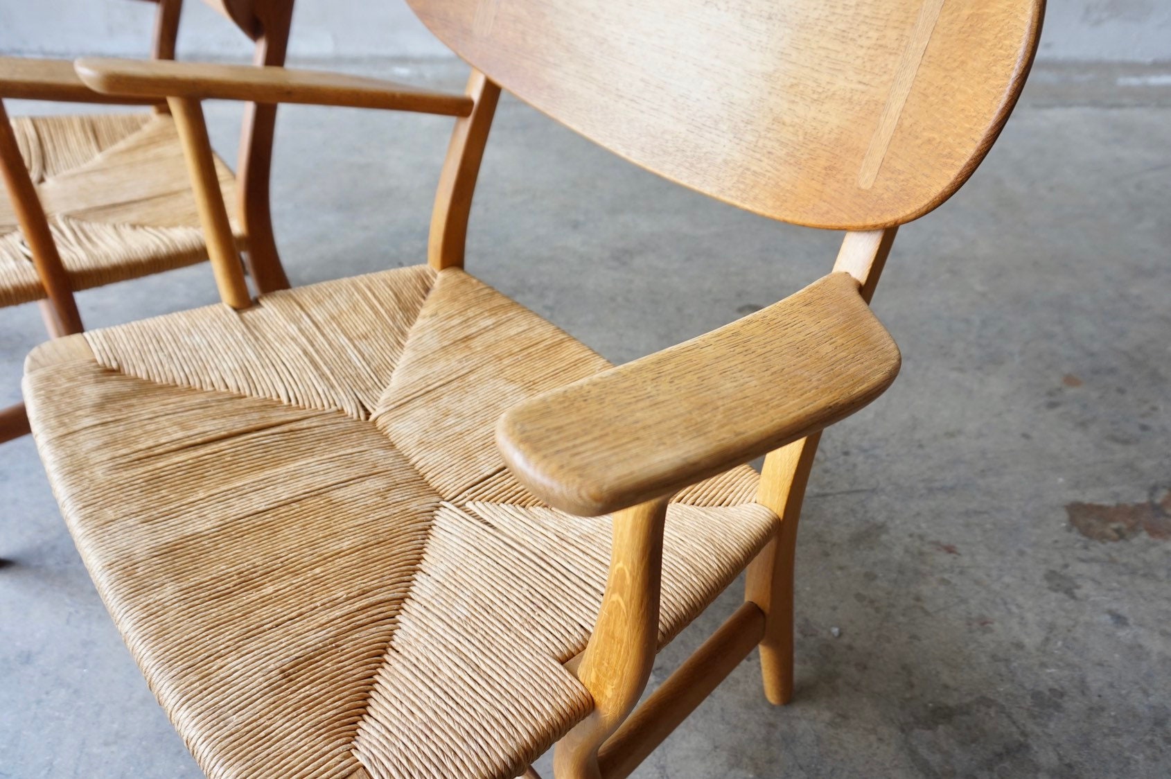 Pair of Hans Wegner 'CH22' Lounge Chairs