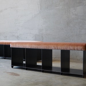 Architectural Steel & Mohair Benches