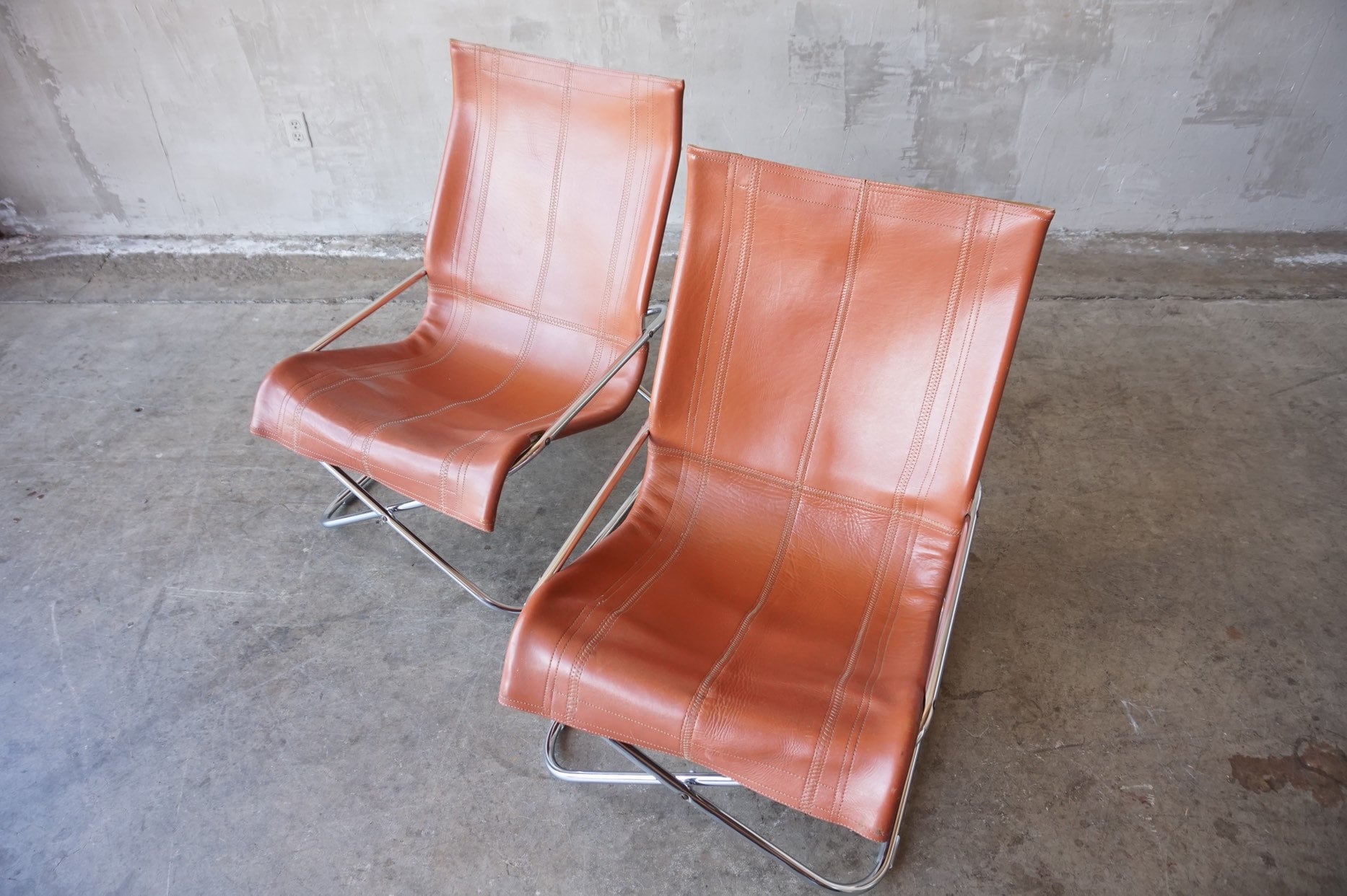 Takeshi Nii Leather Lounge Chairs