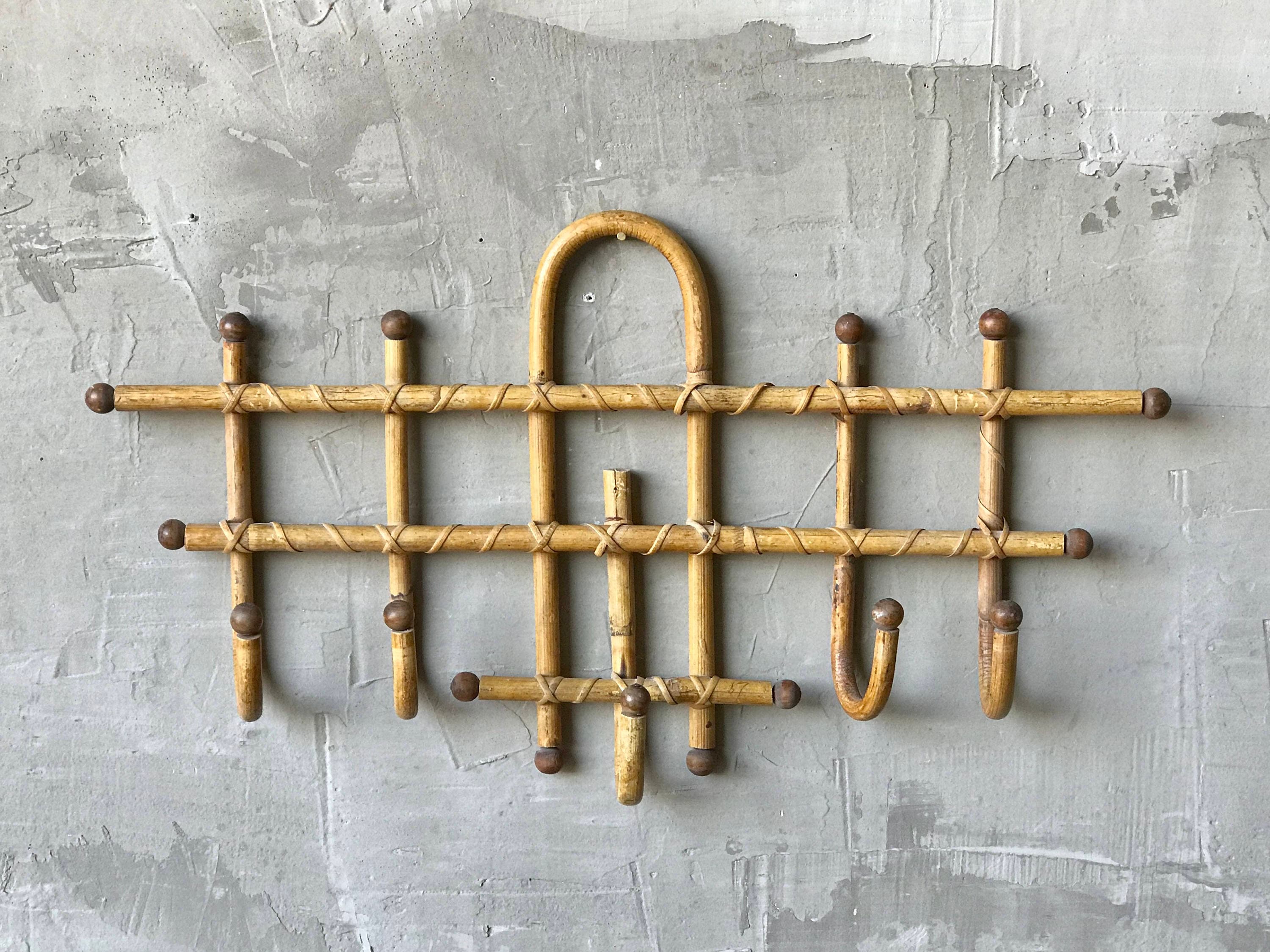 Bamboo & Cane Coat Hanger.