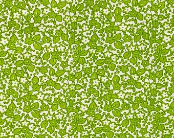 Lime Floral Scatter Cotton Fabric, 100% Cotton, 1st Quality, Quilting Weight Cotton Fabric, Lime Green Fabric by the Yard, Half Yard, Floral