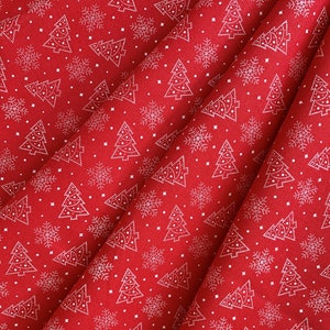 Christmas Twinkle on Red, Christmas Fabric by the Yard and Half Yard, Quarter Yard, 1st Quality 100% Cotton, Quilting Weight Cotton