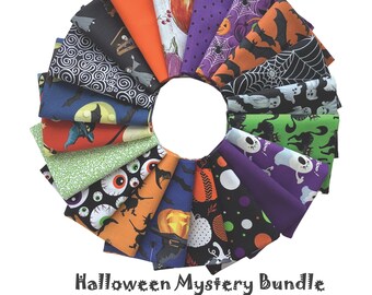 Sewing Square Fabric Scraps UgyDuky 10pcs Halloween Cotton Fabric Bundles 19.68 x 19.68 inches 50 x 50 cm 10 Halloween Patterns Precut Fat Bundle for Patchwork DIY Craft Sewing Halloween Decor Supplies