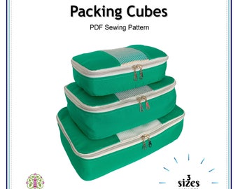 Packing Cubes PDF Sewing Pattern, Suitcase Organizer Bags, Packing Pods Tutorial, Travel Sewing Patterns, Luggage Organizer Sewing Pattern