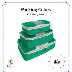 Packing Cubes PDF Sewing Pattern, Suitcase Organizer Bags, Packing Pods Tutorial, Travel Sewing Patterns, Luggage Organizer Sewing Pattern